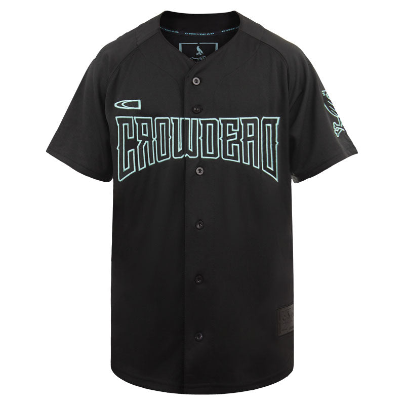 Black mint jersey by Crowdead. Front view.