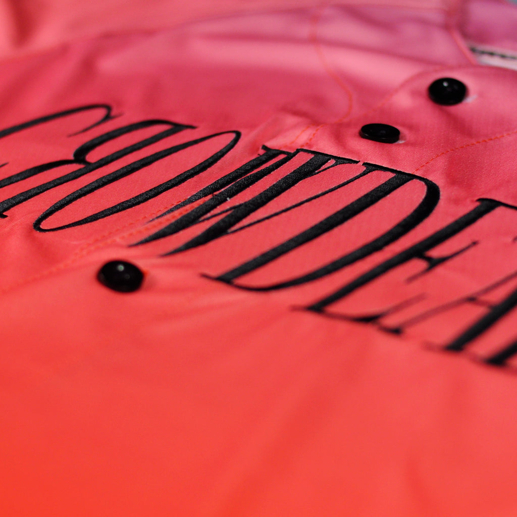 Mars jersey by Crowdead. Front Crowdead embroidered logo closeup