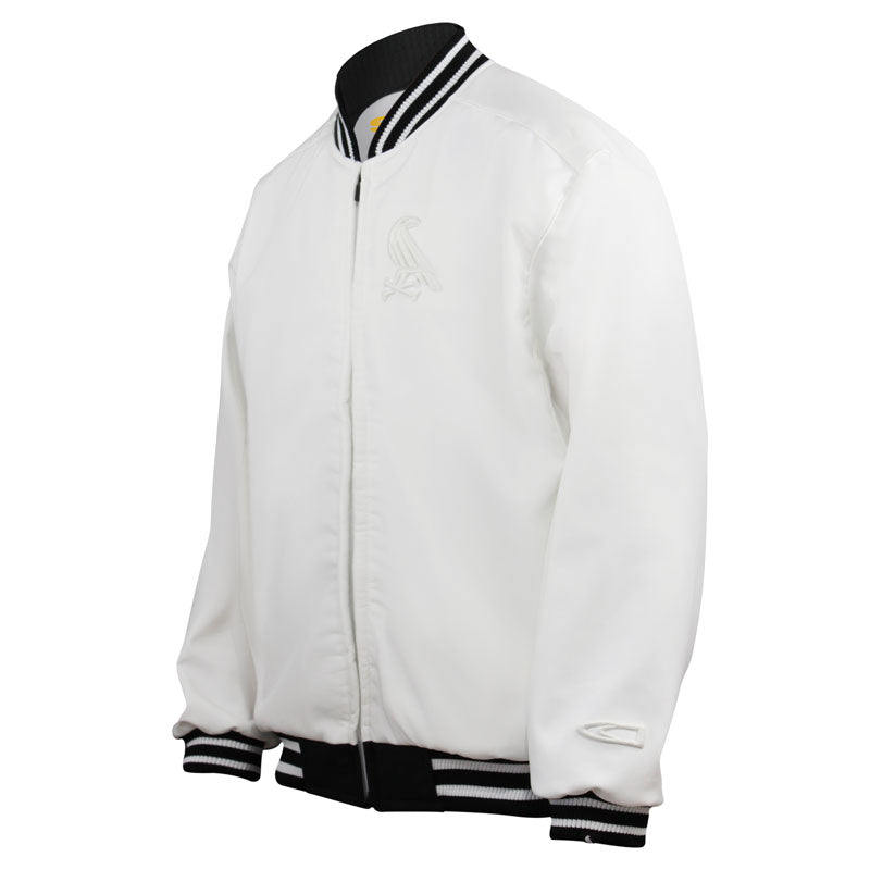 White jacket by Crowdead. Side view.