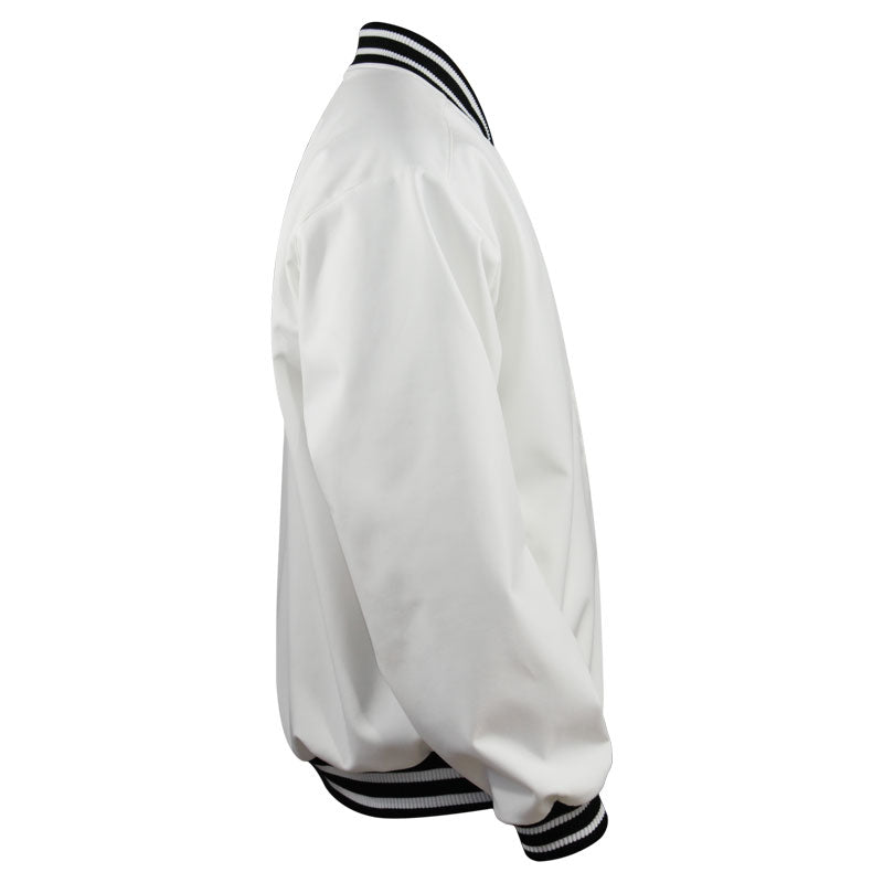 White jacket by Crowdead. Right sleeve.